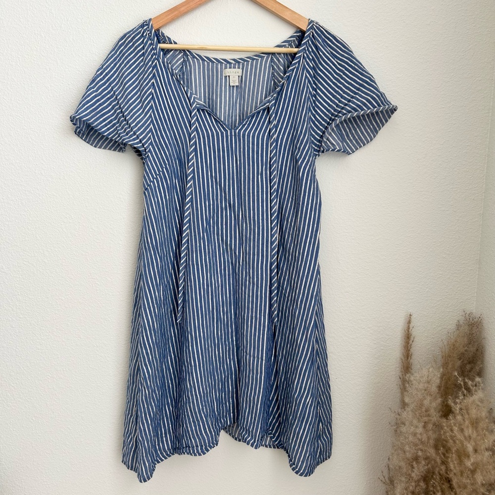 Hinge Blue and White Striped Shift Mini Dress XS